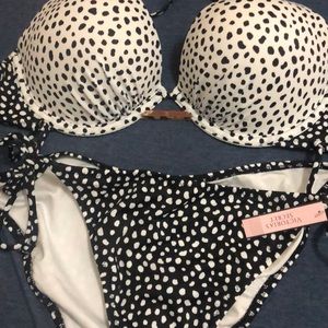 Vs polka dot push-up bikini top and bottom 36B/L